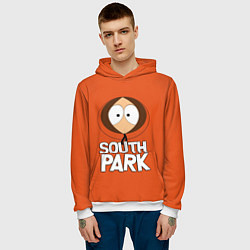 Толстовка-худи мужская Южный парк Кенни South Park, цвет: 3D-белый — фото 2