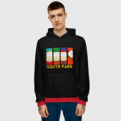 Толстовка-худи мужская South Park - Южный парк главные герои, цвет: 3D-красный — фото 2