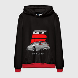 Толстовка-худи мужская Nissan gt, цвет: 3D-красный