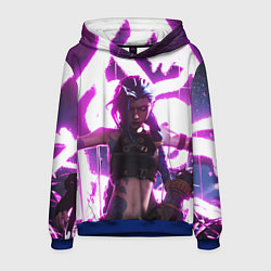 Толстовка-худи мужская Arcane League Of Legends JINX NEON, цвет: 3D-синий