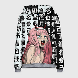 Толстовка-худи мужская AHEGAO ZERO TWO Зеро ту ахегао, цвет: 3D-меланж