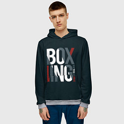 Толстовка-худи мужская Бокс - Boxing, цвет: 3D-меланж — фото 2