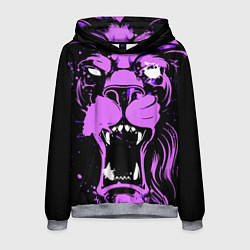 Толстовка-худи мужская Neon pink lion, цвет: 3D-меланж