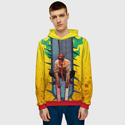 Толстовка-худи мужская Chainsaw Man - Дэндзи, цвет: 3D-красный — фото 2