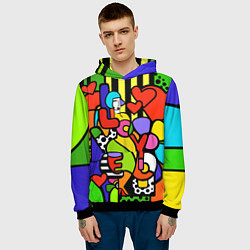 Толстовка-худи мужская Romero Britto - love you, цвет: 3D-черный — фото 2