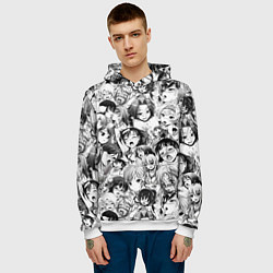 Толстовка-худи мужская АХЕГАО - AHEGAO, цвет: 3D-белый — фото 2