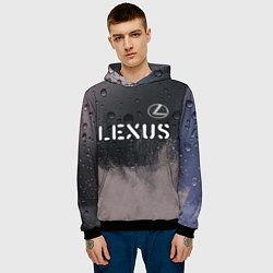Толстовка-худи мужская LEXUS Lexus - Краски, цвет: 3D-черный — фото 2