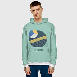 Толстовка-худи мужская Volleyball Спорт, цвет: 3D-белый — фото 2