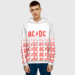 Толстовка-худи мужская Acdc Паттерн, цвет: 3D-белый — фото 2