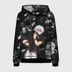 Толстовка-худи мужская Грустный Канеки Токийский Гуль Tokyo Ghoul, цвет: 3D-черный