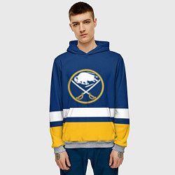 Толстовка-худи мужская Buffalo Sabres, Баффало Сейберз, цвет: 3D-меланж — фото 2