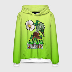 Толстовка-худи мужская Plants vs Zombies зомбо-рука, цвет: 3D-белый