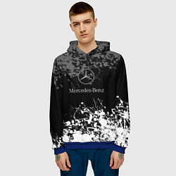 Толстовка-худи мужская Mercedes-Benz Брызги красок, цвет: 3D-синий — фото 2