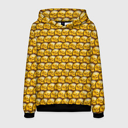 Толстовка-худи мужская Золотые Биткоины Golden Bitcoins, цвет: 3D-черный