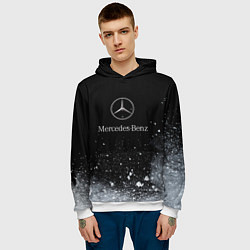 Толстовка-худи мужская Mercedes-Benz распылитель, цвет: 3D-белый — фото 2
