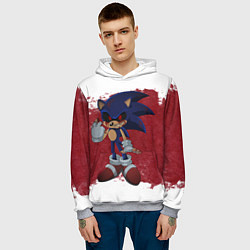 Толстовка-худи мужская Sonic Exe!, цвет: 3D-меланж — фото 2