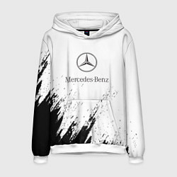 Толстовка-худи мужская Mercedes-Benz - White texture, цвет: 3D-белый