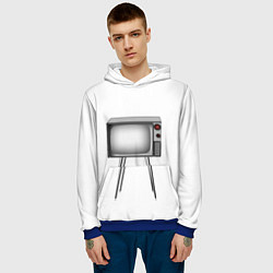 Толстовка-худи мужская Старый телевизор, цвет: 3D-синий — фото 2