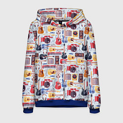 Толстовка-худи мужская Рок Музыкант, цвет: 3D-синий