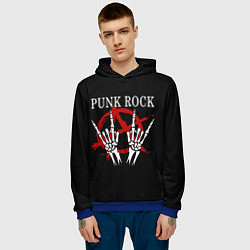 Толстовка-худи мужская Punk Rock Панки Хой, цвет: 3D-синий — фото 2