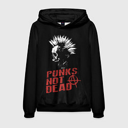 Толстовка-худи мужская Punks Not Dead, цвет: 3D-черный