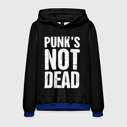 Толстовка-худи мужская PUNKS NOT DEAD Панки Живы, цвет: 3D-синий