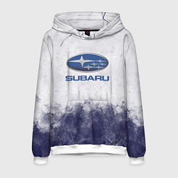 Толстовка-худи мужская Subaru Трещина, цвет: 3D-белый