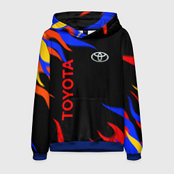 Толстовка-худи мужская Toyota Разноцветный огонь, цвет: 3D-синий