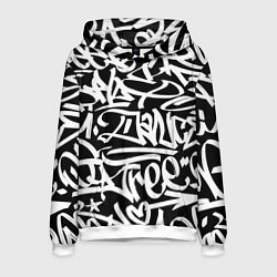 Толстовка-худи мужская КРУТОЕ ГРАФФИТИ Я РЭПЕР, цвет: 3D-белый