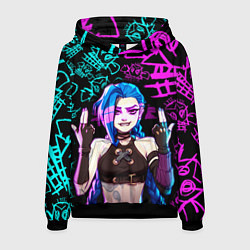 Толстовка-худи мужская JINX ДЖИНКС NEON PATTERN, цвет: 3D-черный