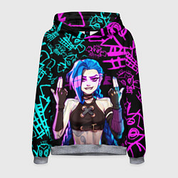 Толстовка-худи мужская JINX ДЖИНКС NEON PATTERN, цвет: 3D-меланж