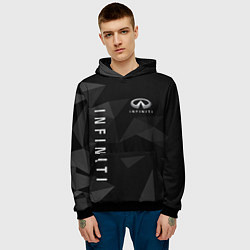 Толстовка-худи мужская Infiniti Инфинити, цвет: 3D-черный — фото 2