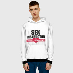 Толстовка-худи мужская Секс Инструктор SEX INSTRUCTOR, цвет: 3D-черный — фото 2