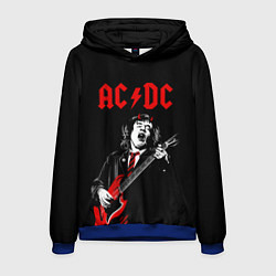 Толстовка-худи мужская AC DC Ангус Янг гитарист, цвет: 3D-синий