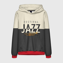 Толстовка-худи мужская JAZZ FESTIVAL, цвет: 3D-красный