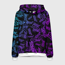 Толстовка-худи мужская STI NEON PATTERN, цвет: 3D-белый