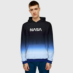 Толстовка-худи мужская NASA с МКС, цвет: 3D-синий — фото 2