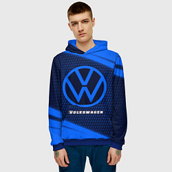Толстовка-худи мужская VOLKSWAGEN Volkswagen Абстракция, цвет: 3D-синий — фото 2