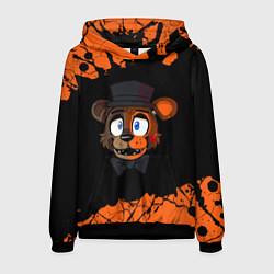 Толстовка-худи мужская FNAF - ФРЕДДИ Краска, цвет: 3D-черный