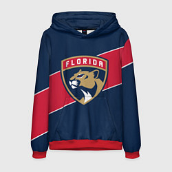 Толстовка-худи мужская Florida Panthers , Флорида Пантерз, цвет: 3D-красный