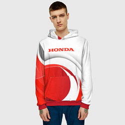 Толстовка-худи мужская Хонда HONDA, цвет: 3D-красный — фото 2