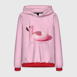 Толстовка-худи мужская Flamingos Розовый фламинго, цвет: 3D-красный
