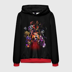 Толстовка-худи мужская Five Nights at Freddys: Security Breach персонажи, цвет: 3D-красный