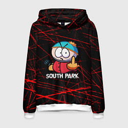 Толстовка-худи мужская Мультфильм Южный парк Эрик South Park, цвет: 3D-белый
