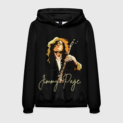 Толстовка-худи мужская Led Zeppelin Лед Зеппелин Jimmy Page, цвет: 3D-черный