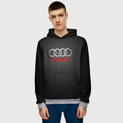 Толстовка-худи мужская Audi карбон, цвет: 3D-меланж — фото 2