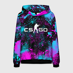 Толстовка-худи мужская КС ГО НЕОН CS GO NEON, цвет: 3D-черный