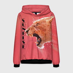 Толстовка-худи мужская Leopard sunrise, цвет: 3D-черный