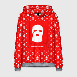 Толстовка-худи мужская Узор Red Ski Mask Dope Street Market, цвет: 3D-меланж