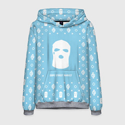 Толстовка-худи мужская Узор Sky Blue Ski Mask Dope Street Market, цвет: 3D-меланж